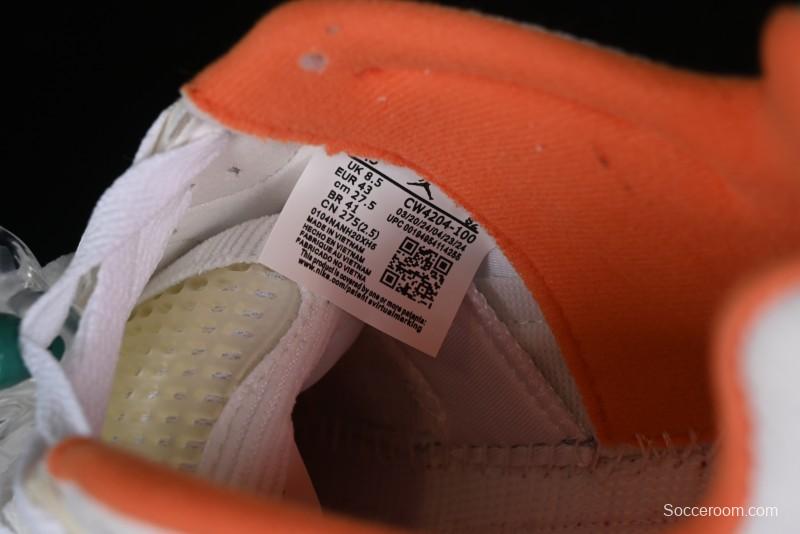 Nike Air Jordan 5 Low Retro Sneakers in White Orange Green Corduroy - CW4204-100