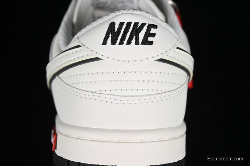 Nike SB Dunk Low Supreme Collaboration - Beige Black Mini Swoosh Anniversary High-End Custom Low-Top Casual Skate Shoes - DJ2024-006