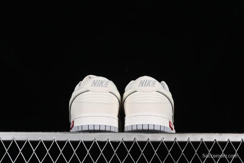 Nike SB Dunk Low Supreme Collaboration - Light Grey Anniversary Customized Low-Top Casual Skate Shoes - DJ2024-005