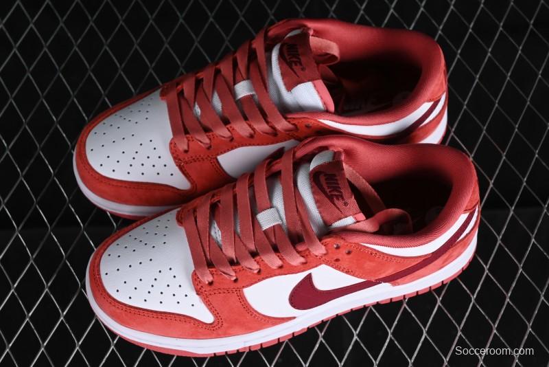 Nike SB Dunk Low Retro Valentine's Day 2024 White Rose Red Skateboarding Shoes - FQ7056-100