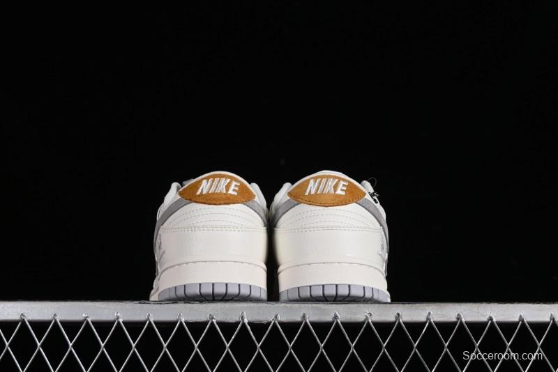 Nike SB Dunk Low LV Collaboration - Beige Grey Lamborghini Anniversary Custom Low-Top Casual Sneakers - FC1688-191