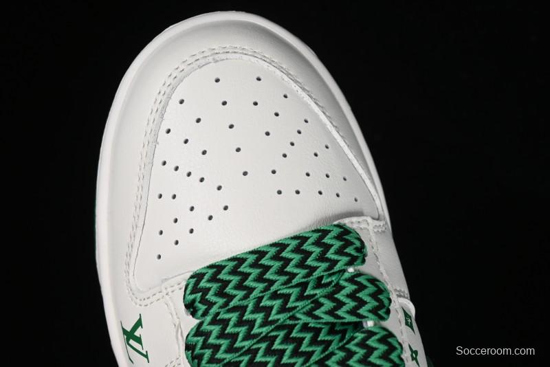 Nike SB Dunk Low LV Collaboration - Beige Green Glow in the Dark Violent Bear Anniversary High-End Custom Sneakers - SJ2068-241