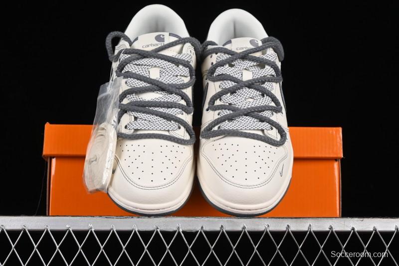 Nike SB Dunk Low Carhartt Collaboration - Strap Grey Hook Anniversary High-End Custom Low-Top Casual Skate Shoes - SJ2068-266
