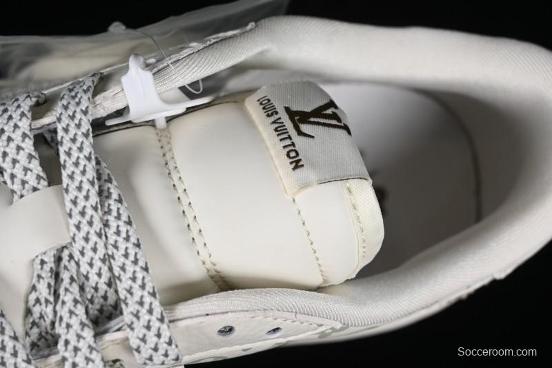 Nike Travis Scott x Fragment Design x Jordan Air Jordan 1 Low OG SP AJ1 LV Light Brown Print Casual Sneakers - SJ2068-102