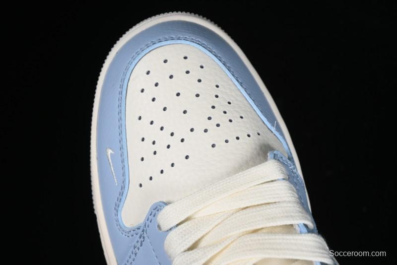 Nike Air Jordan 1 Low Stussy Collaboration - Blue Gold Custom High-End Basketball Shoes - WG8850-007
