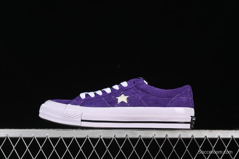 Converse One Star Retro Low-Top Skate Shoes in Purple Suede - 171586C