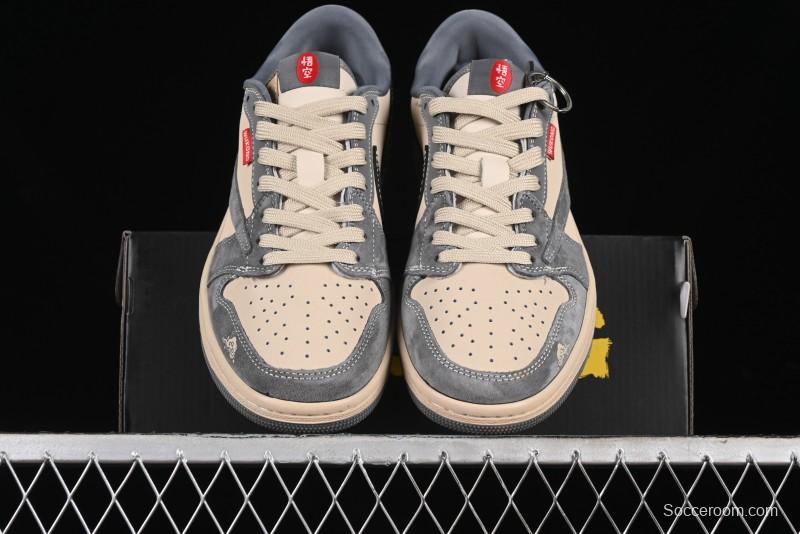 Nike Travis Scott x Fragment Design x Air Jordan 1 Low OG SP AJ1 Retro Sneakers - CH6336-013