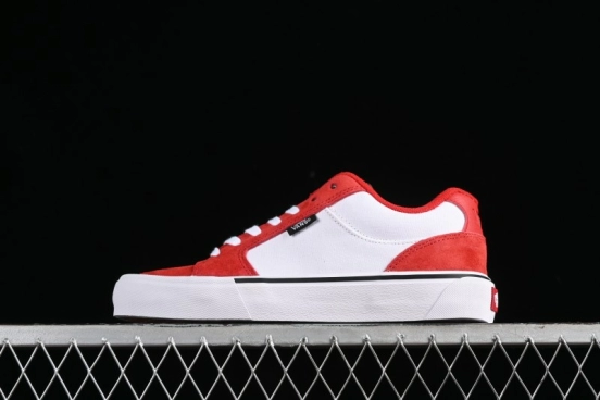 Vans Chukka Push Low-Top Skate Shoes White Red Anti-Slip Casual Sneakers - VN0009QPA03