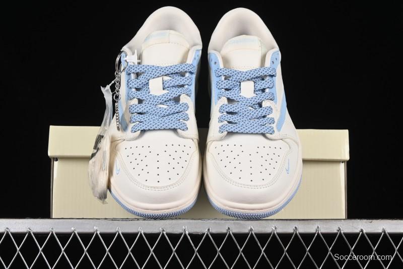 Nike Travis Scott x Fragment Design x Air Jordan 1 Low OG SP AJ1 Stone Island Collaboration - BB6588-105