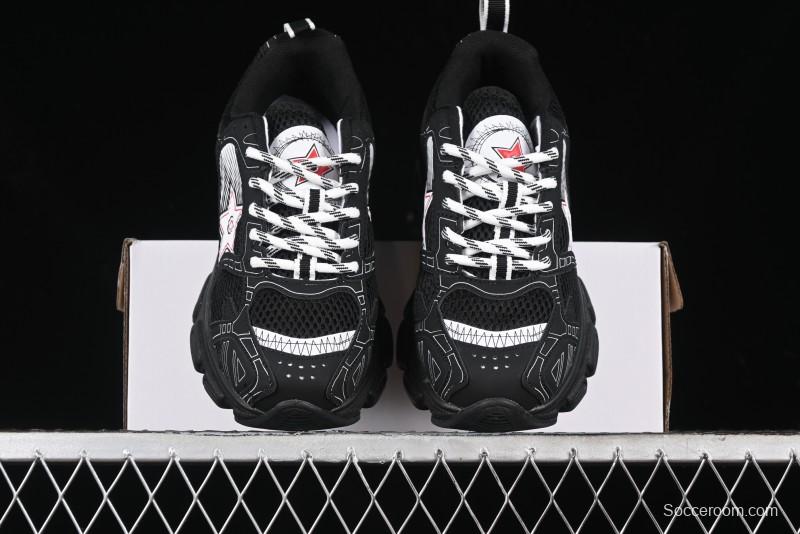 Dior Chrono Round Toe Lace-Up Lifestyle Casual Running Sneakers - 6865 WHITE BLACK