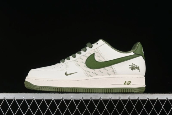 Nike Air Force 1'07 Low Stussy Collaboration - White Mint Green Low-Top Casual Sneakers - XZ3328-003