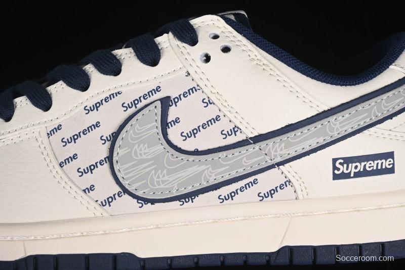 Nike SB Dunk Low Supreme Collaboration - Off-White Double Swoosh Anniversary Custom Low-Top Casual Sneakers - XX2025-288
