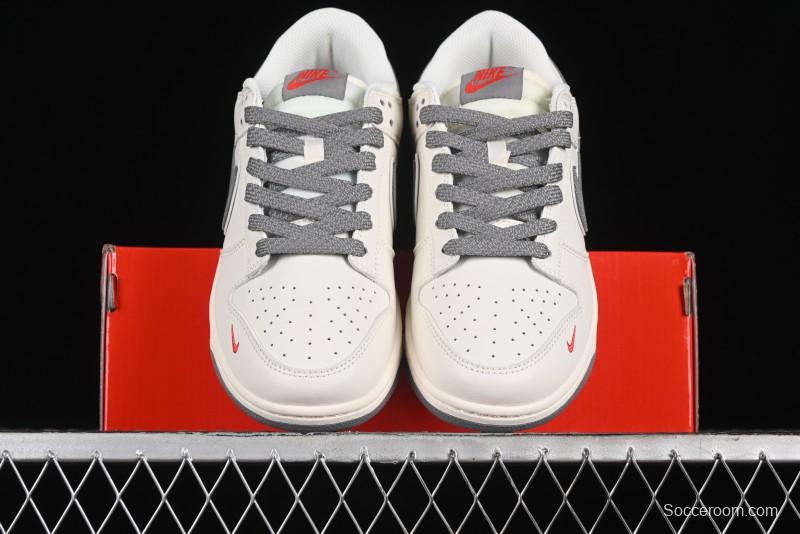 Nike SB Dunk Low Supreme Collaboration - Beige Canvas Swoosh Anniversary High-End Custom Low-Top Casual Sneakers - XX2025-108