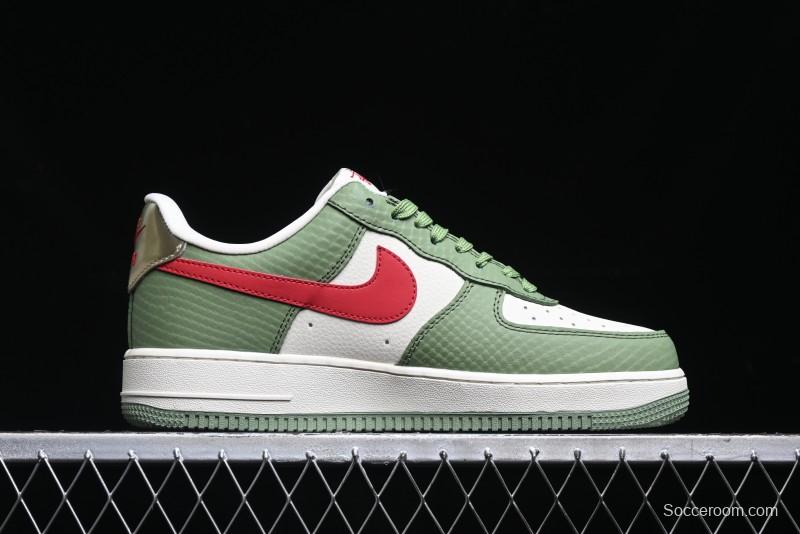Nike Air Force 1 '07 Low Stussy Collaboration - Snake Green Low-Top Casual Sneakers - KK1988-028