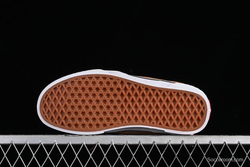 Vans Caldrone Classic American Retro Skate Shoes in Brown Orange - VN000CXZ1OU