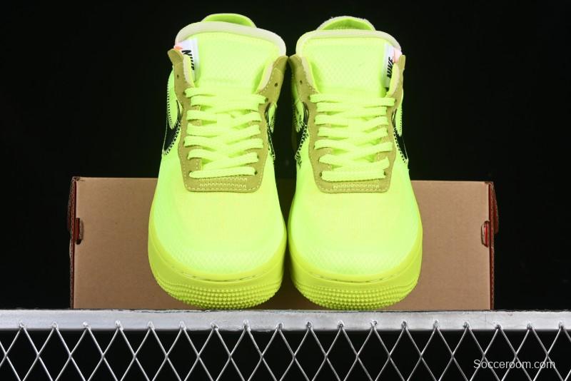 Nike Off White x Air Force 1 Low OW Collaboration Transparent Yellow Sneakers - AO4606-700