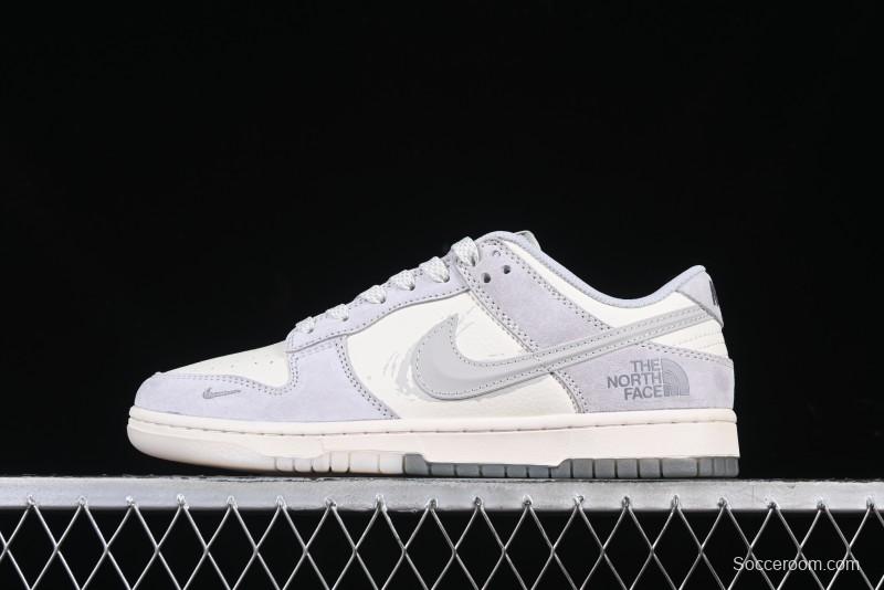Nike SB Dunk Low The North Face Graffiti Grey Check Anniversary Customized Low-Top Casual Skate Shoes - DM6868-017