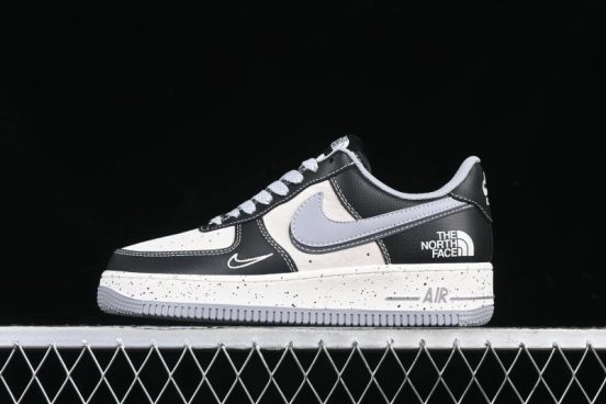 Nike Air Force 1 '07 Low The North Face Collaboration Black Grey Double Swoosh Casual Sneakers - DM6688-020