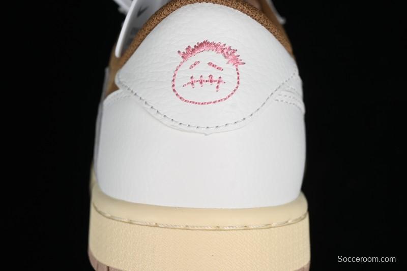 Nike Travis Scott x Air Jordan 1 Low OG AJ1 Reverse Swoosh Sneakers - DM7866-106