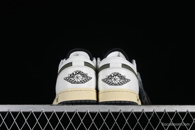 Nike Air Jordan 1 Low AJ1 Custom Black Green Low-Top Culture Casual Sneakers - DC0774-001