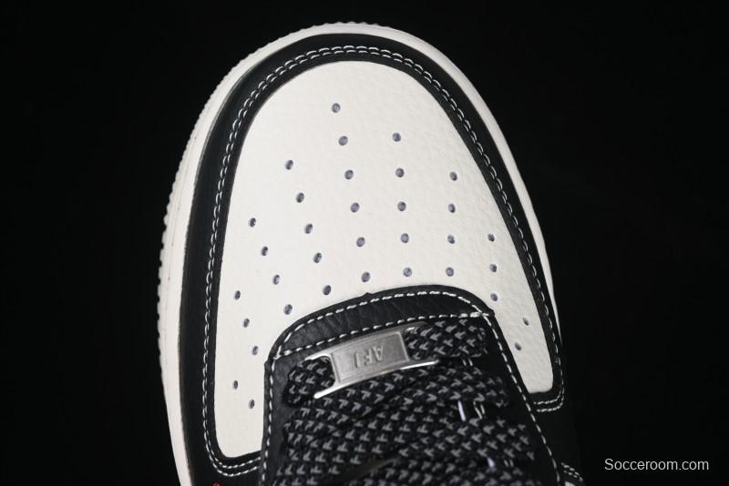 Nike Air Force 1 '07 Low Stussy Supreme Collaboration Dual-Tone Black Red Logo Low-Top Casual Sneakers - HH7518-043