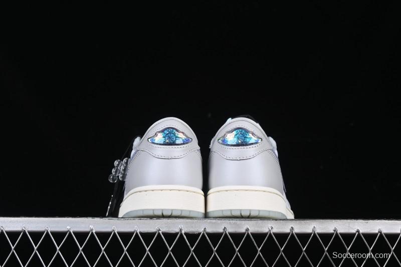 Nike Air Jordan 1 Low OG CNY AJ1 Snake Year Limited Silver Snake Low-Top Retro Basketball Shoes - HF3144-100