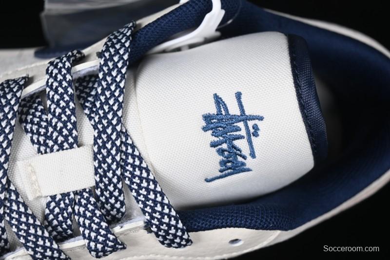 Nike Air Jordan 1 Low Stussy Collaboration - Light Grey Blue Hook Retro Basketball Shoes - SJ9950-046