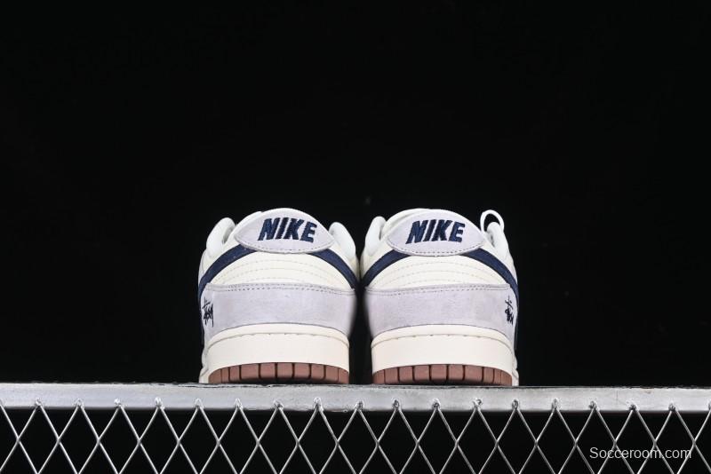 Nike SB Dunk Low Stussy Collaboration Blue Swoosh Gum Sole Anniversary Custom Low-Top Casual Sneakers - XS1086-012
