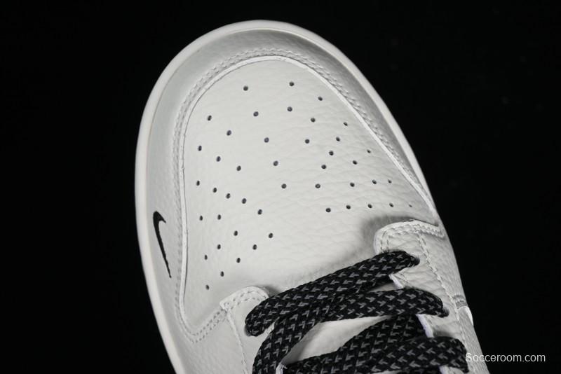 Nike SB Dunk Low Collaboration Three Swooshes Beige Black Color Low Top Casual Skateboarding Shoes - NK5639-321