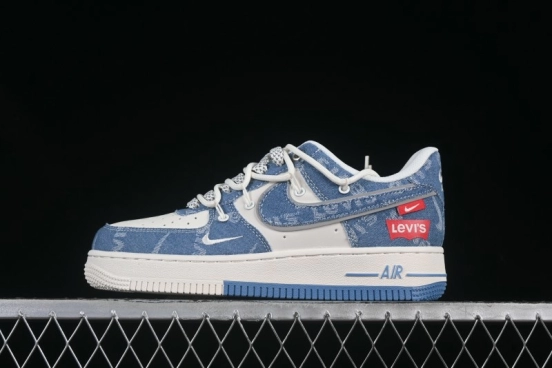 Nike Air Force 1 '07 Low Levi's Denim Patchwork Lace-Up Casual Sneakers - SJ1198-001