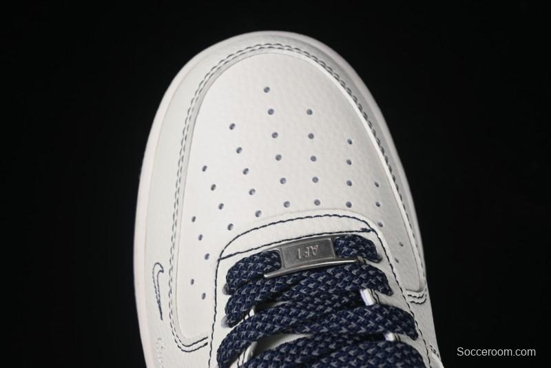 Nike Air Force 1 '07 Low Stussy Collaboration Grey Swoosh Casual Sneakers - HH7518-063