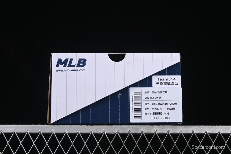 NY Yankees Black Leather Sneakers with Bold Blue Logo