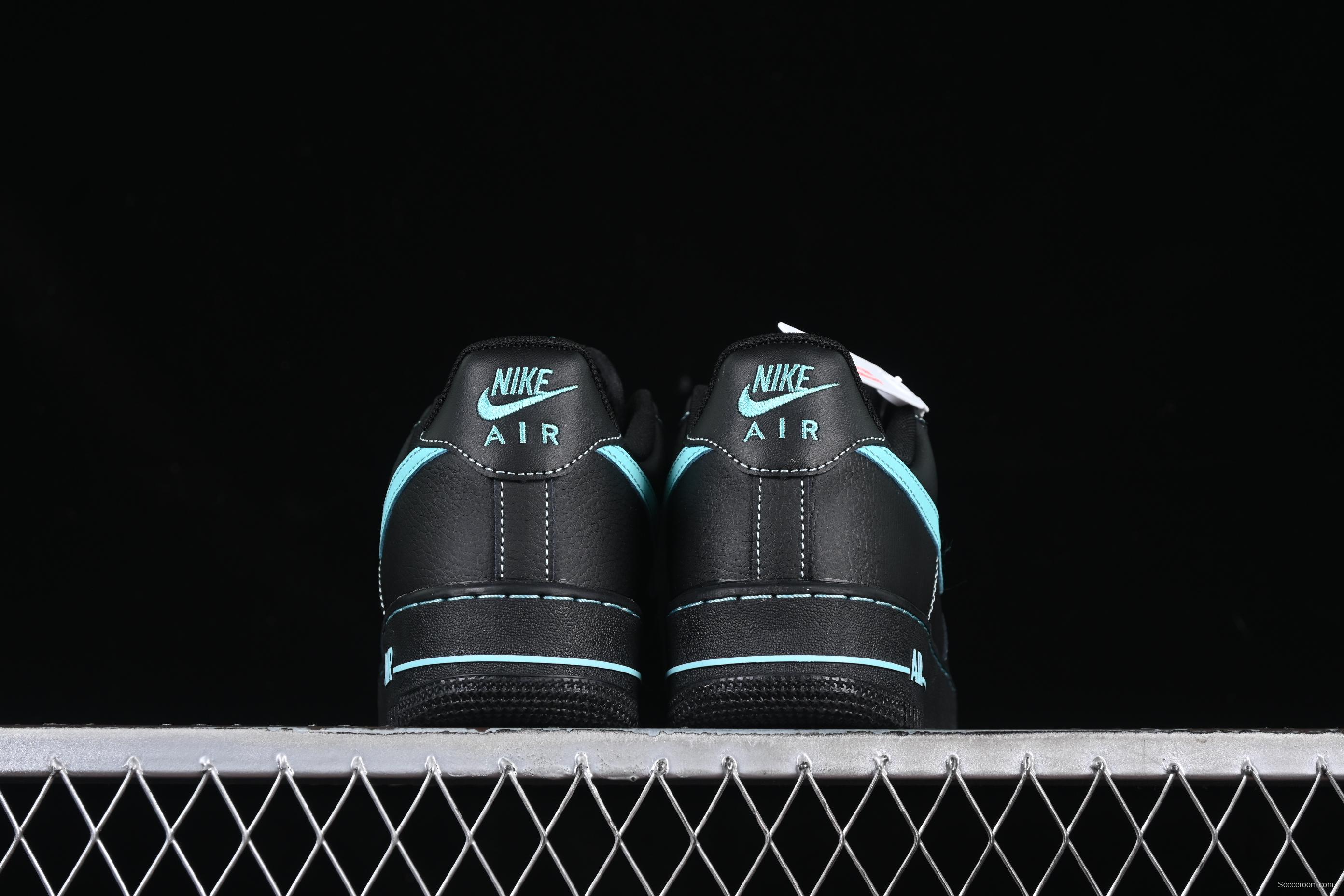 Nike Air Force 1 Low "Tiffany Blue" – Black & Aqua Classic