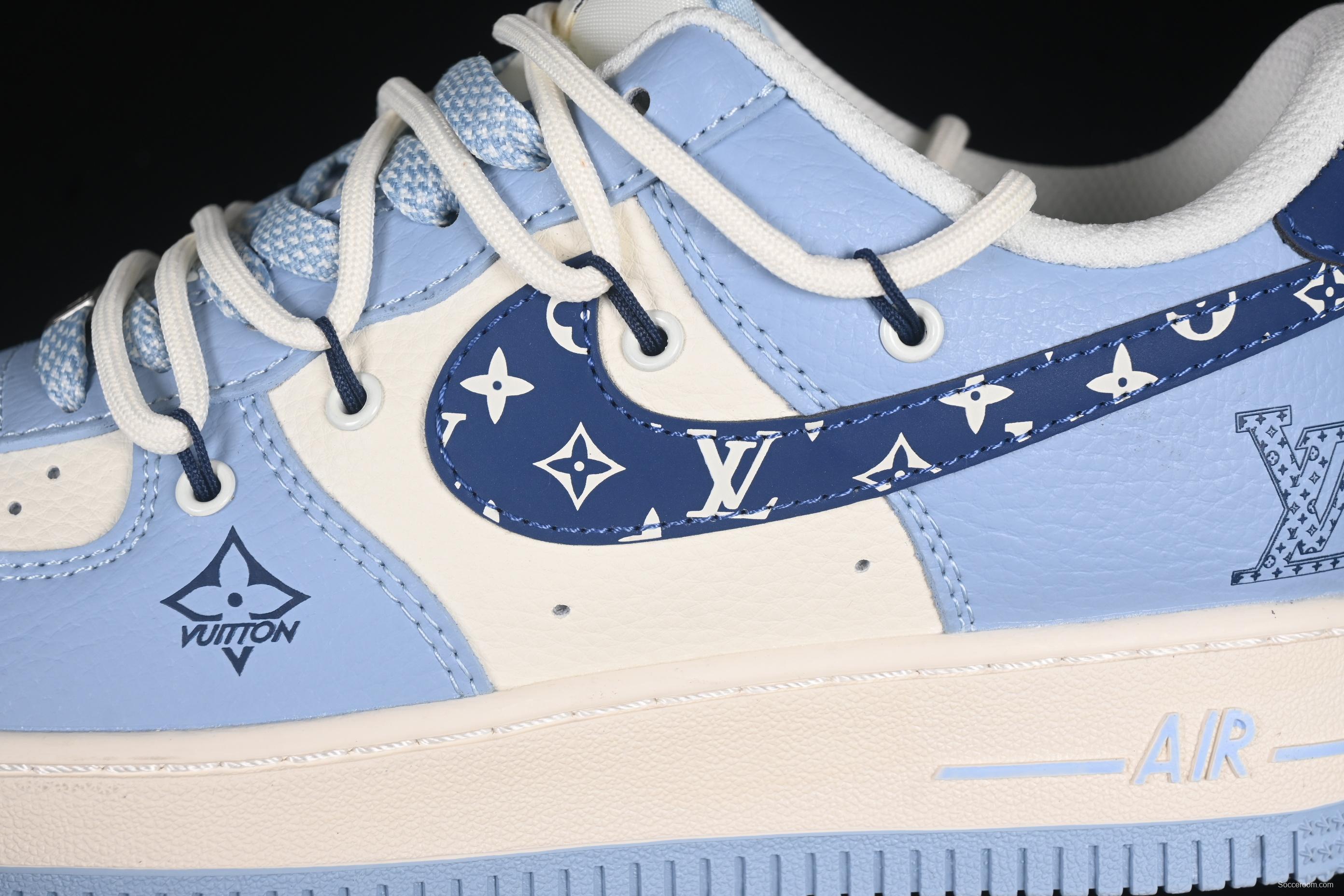 Nike Air Force 1 '07 Low LV Collaboration University Blue Drawstring Casual Sneakers - DM6868-059