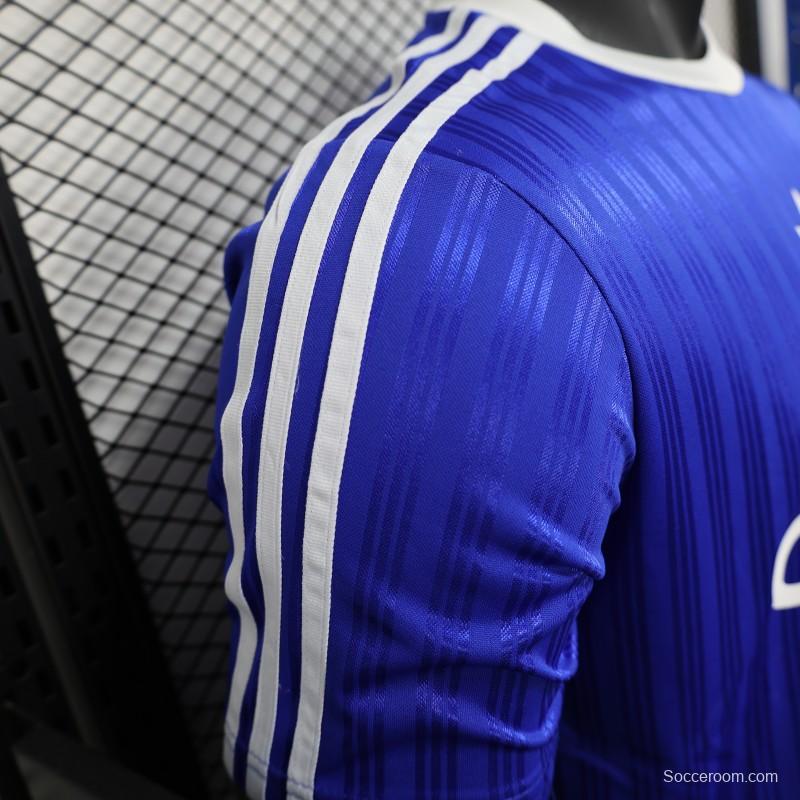 Player Version 2025 Adidas Blue with Striped Design Jersey
