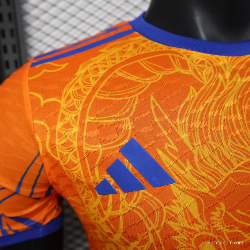 Player Version 2025 Japan Orange with Dragon Ball Z Vegeta Character Jersey