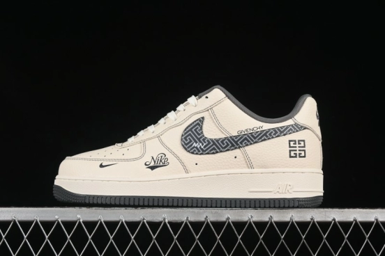 Nike Air Force 1 '07 Low Givenchy Collaboration Pattern Beige Grey Casual Sneakers - DF0188-057