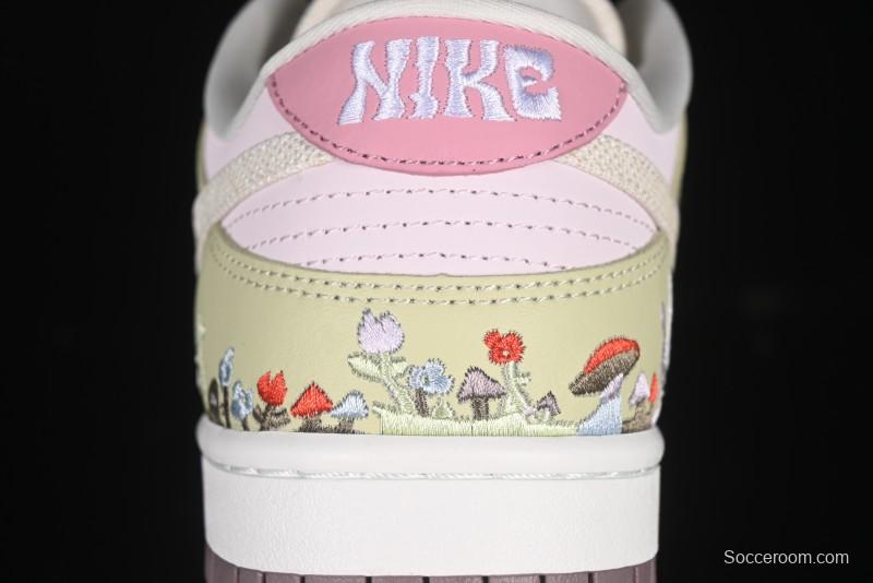Nike Dunk Low Mushroom Floral-Themed Low-Top Casual Skate Shoes - IB8876-661