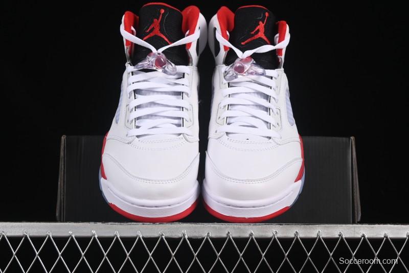 Nike Air Jordan 5 Retro Basketball Shoes Fire Red Black Tongue - HQ7978-101