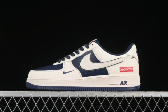 Nike Air Force 1 '07 Low Supreme Collaboration Light Blue Edge Casual Sneakers - HH7518-057