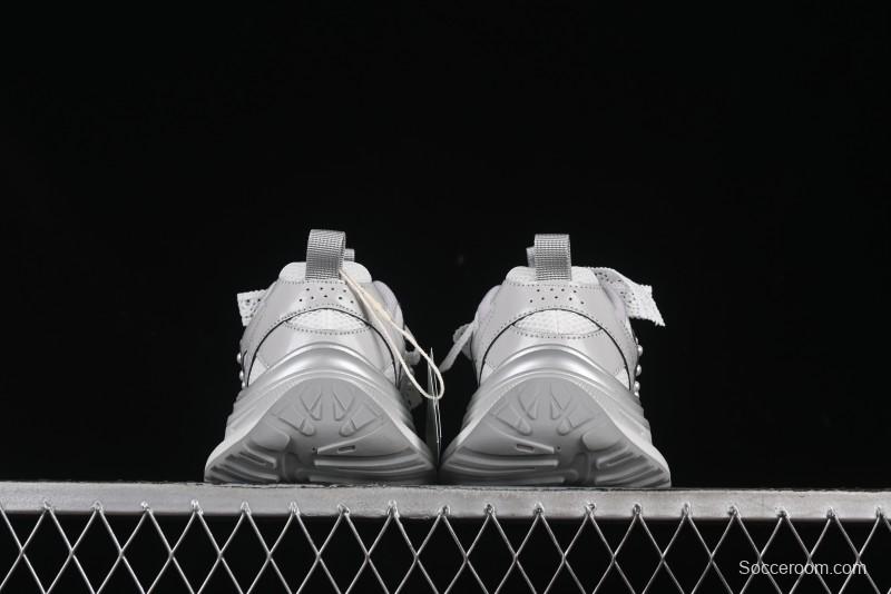 GG-CC Lace Pearl Chain Casual Platform Dad Shoes - 250310 Silver