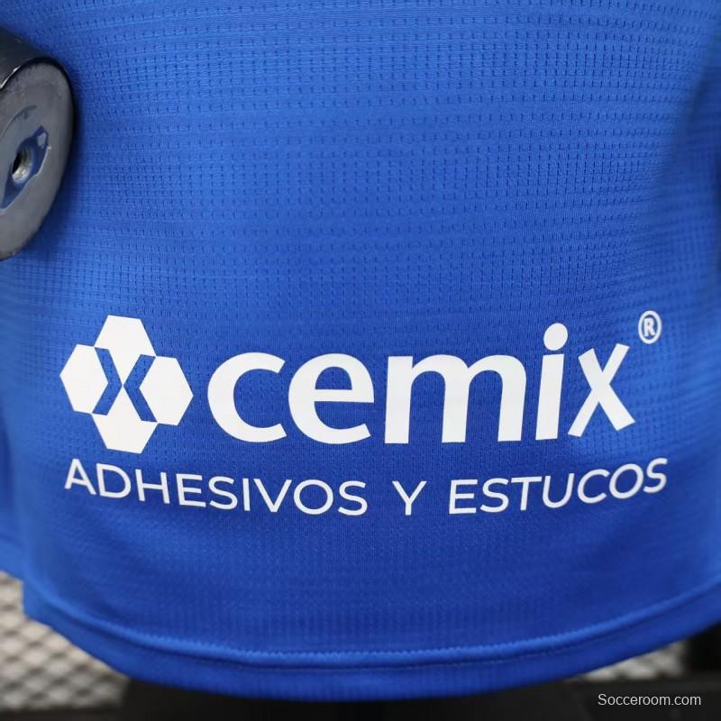 Player Version 25/26 Cruz Azul Home Blue with Digital Pixel Pattern Jersey
