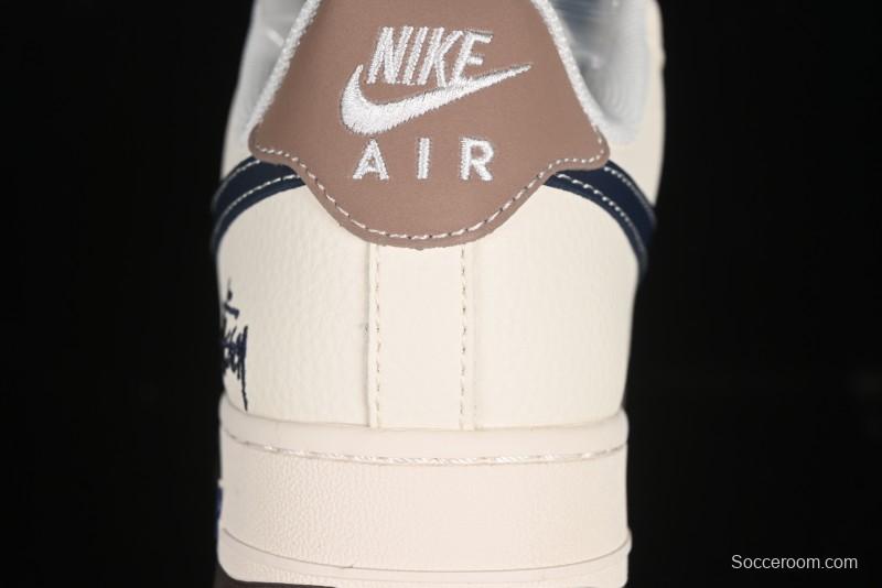 Nike Air Force 1 '07 Low Stussy Collaboration Cartoon Swoosh Casual Sneakers - ZH2598-309