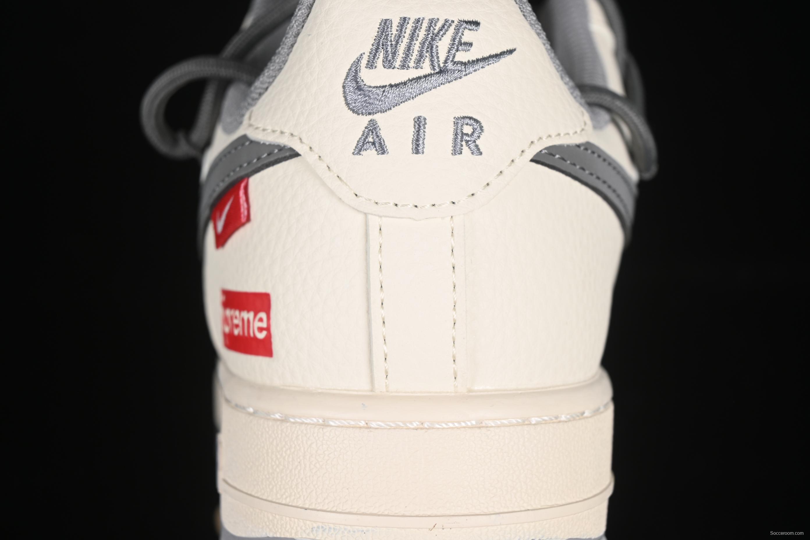 Nike Air Force 1 '07 Low Supreme Collaboration Dual-Tone Gray Lace-Up Casual Sneakers - DM6868-071