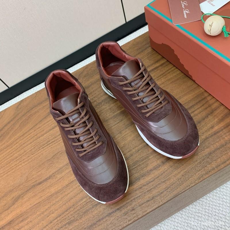 2025 Unisex Le Parmentier Brown Suede Leather Casual Sneakers