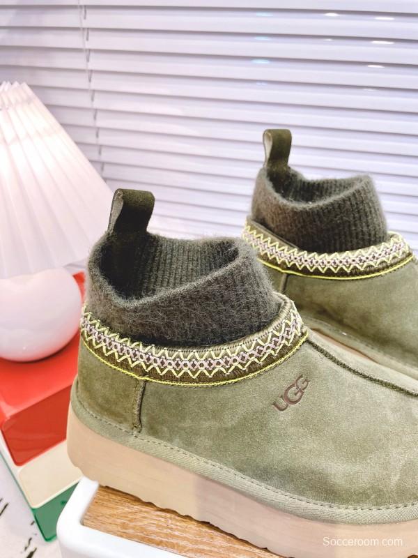 2024 Women UGG Olive Suede Wool Sock Boots MJ00230