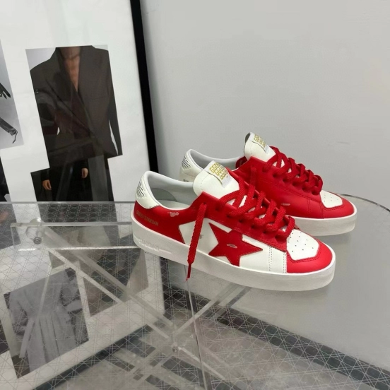 2024 Women GGDB Red White Leather Sneakers MJ00260