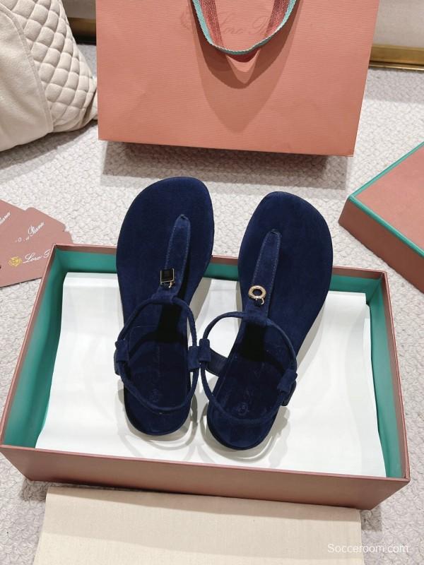 2025 Women LP Navy Suede Sandals LY00000