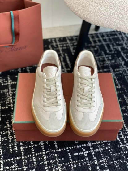 2024 Unisex LP White Beige Leather Suede Plimsolls MJ00320