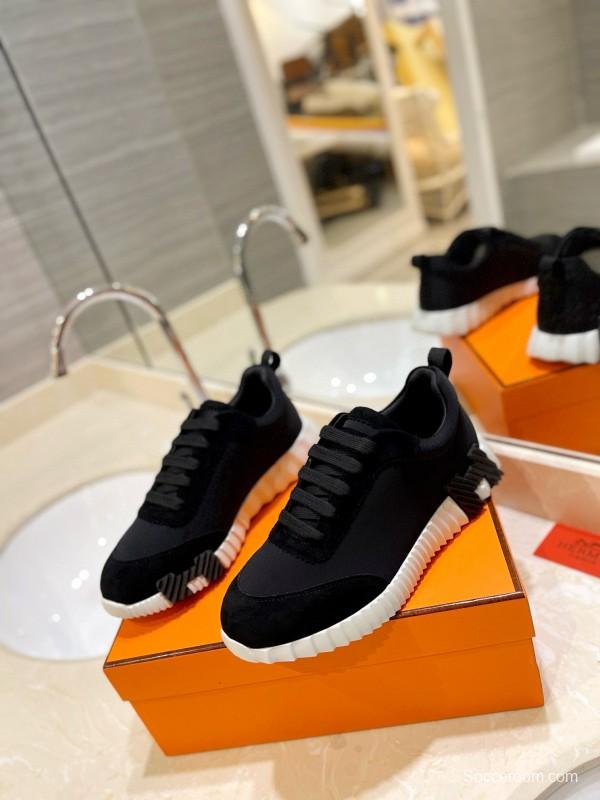 2024 Men Hermès black fabric sneakers MJ00320